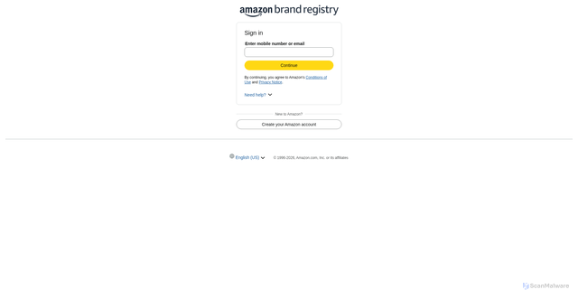 Security scan screenshot of https://brandregistry.amazon.com
