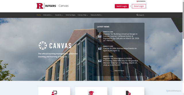 Security scan screenshot of https://rutgers.instructure.com