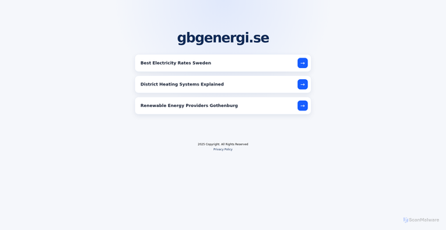Security scan screenshot of https://gbgenergi.se