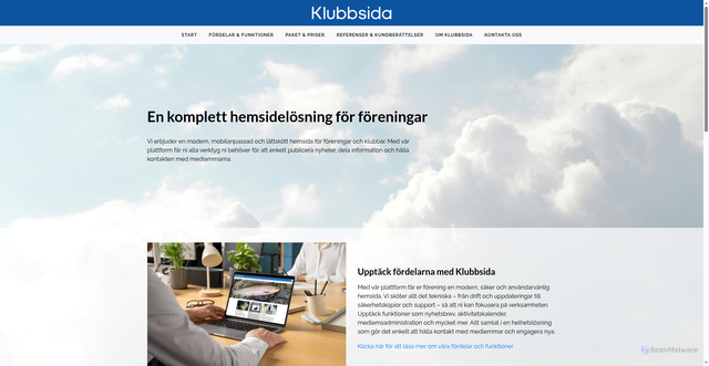 Security scan screenshot of https://klubbsida.se