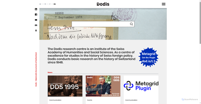 Security scan screenshot of https://dodis.ch