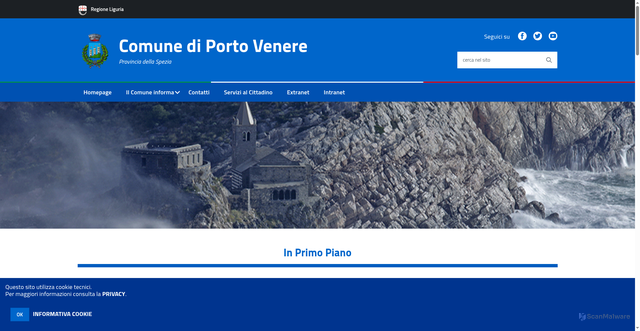 Security scan screenshot of https://www.comune.portovenere.sp.it/hh/index.php