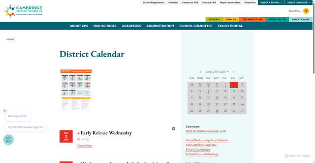 Security scan screenshot of https://www.cpsd.us/district-calendar
