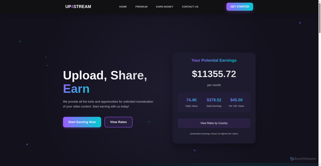 Security scan screenshot of https://up4stream.com