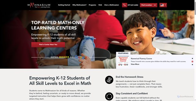 Security scan screenshot of https://mathnasium.com