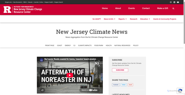 Security scan screenshot of https://njclimateresourcecenter.rutgers.edu/noreaster-floods-coastal-nj-towns-leaves-massive-beach-erosion/