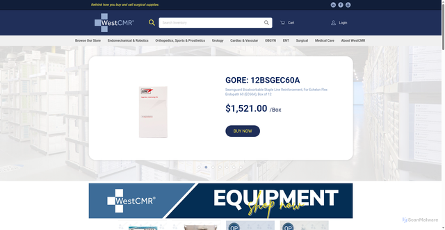 Security scan screenshot of https://westcmr.com