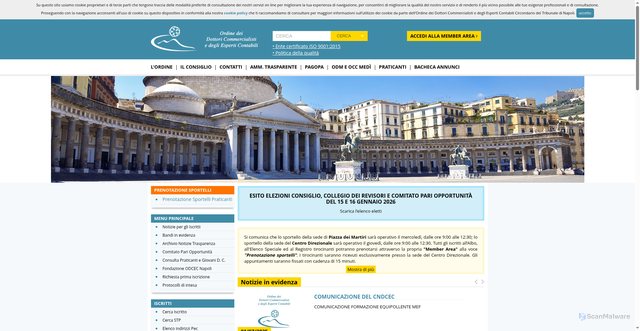Security scan screenshot of https://www.odcec.napoli.it/
