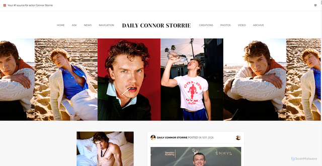 Security scan screenshot of https://dailyconnorstorrie.tumblr.com/page/2