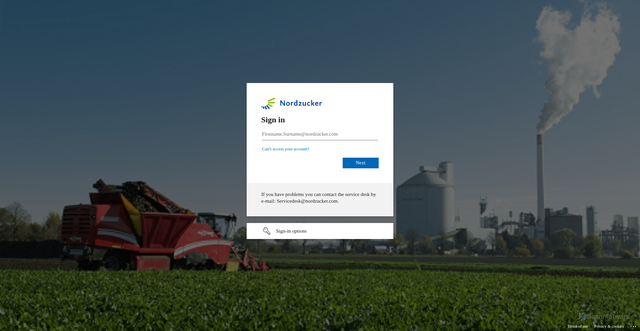 Security scan screenshot of https://nordzuckerprod.service-now.com