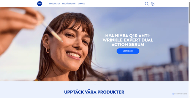 Security scan screenshot of https://www.nivea.se/