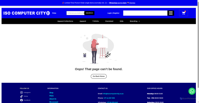 Security scan screenshot of https://isocomputercity.co.za/poochconstruction/poochconstructiondocs.php