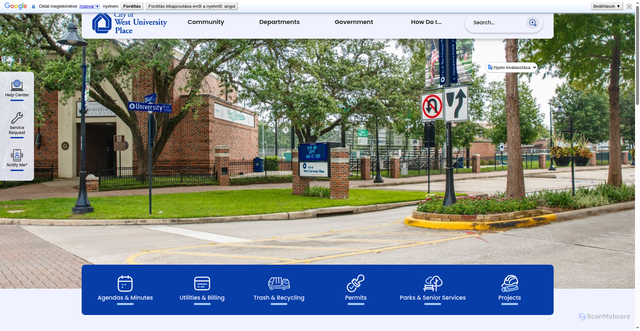 Security scan screenshot of https://westutx.gov/