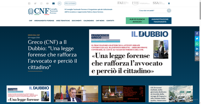 Security scan screenshot of https://www.consiglionazionaleforense.it