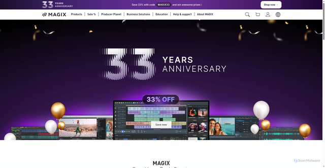 Security scan screenshot of https://www.magix.com