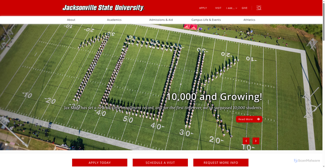 Security scan screenshot of https://www.jsu.edu/