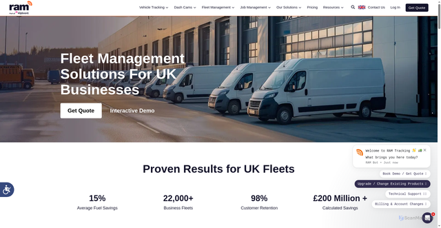 Security scan screenshot of https://ramtracking.com