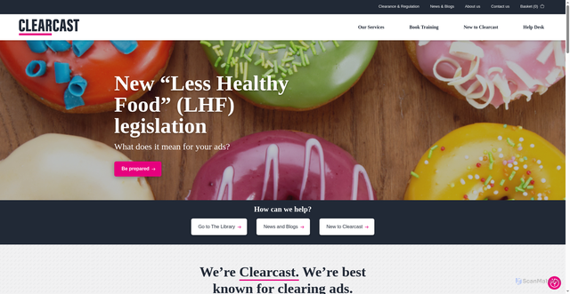 Security scan screenshot of https://clearcast.co.uk/
