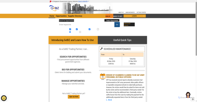 Security scan screenshot of https://www.gebiz.gov.sg