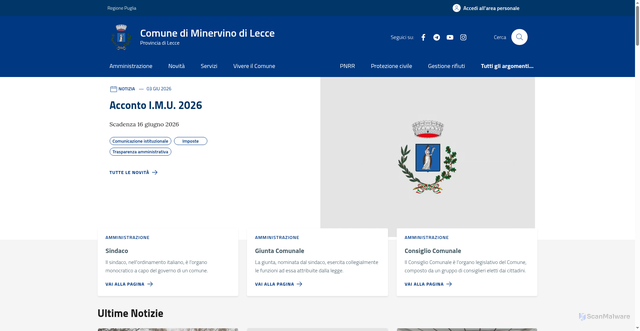 Security scan screenshot of https://www.comune.minervino.le.it