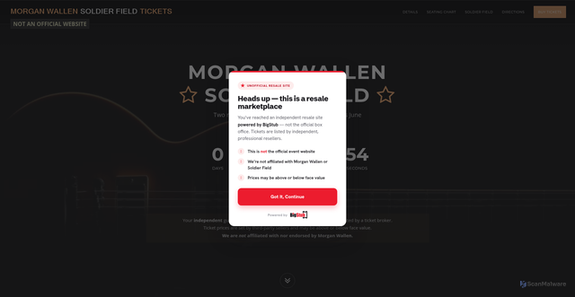 Security scan screenshot of https://www.morganwallensoldierfield.com/