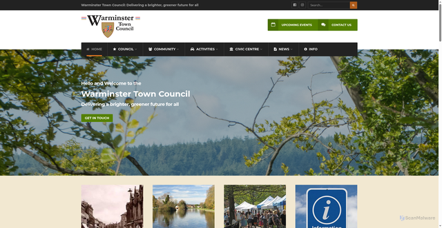 Security scan screenshot of https://warminster-tc.gov.uk/