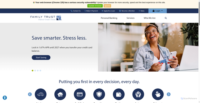 Security scan screenshot of https://familytrust.org