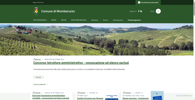 Security scan screenshot of https://www.comune.mombaruzzo.at.it/