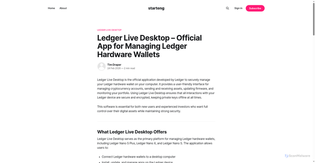 Security scan screenshot of https://startedbegin.ghost.io/en-desktop/