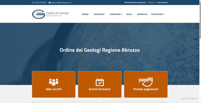 Security scan screenshot of https://www.geologiabruzzo.it/
