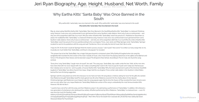 Security scan screenshot of https://tlgoepblog-gc87fe81lm.edgeone.app/24659-why-eartha-kitts-santa-baby-was-once-banned-in-the-south.html