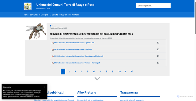 Security scan screenshot of https://www.terrediacayaeroca.it/