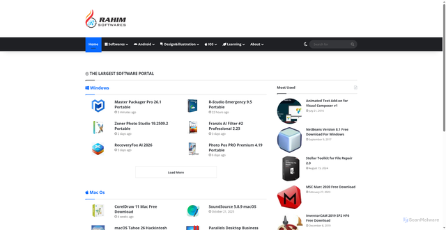 Security scan screenshot of https://rahim-soft.com