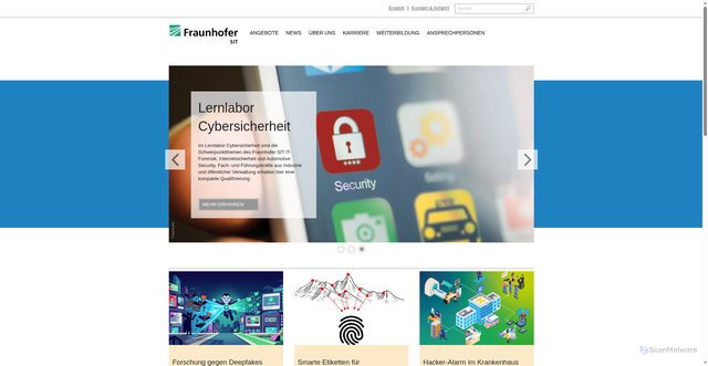 Security scan screenshot of http://www.sit.fraunhofer.de