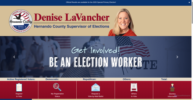 Security scan screenshot of https://www.hernandovotes.gov/