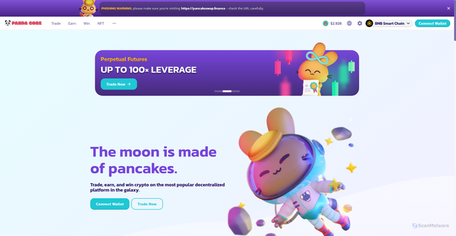 Security scan screenshot of https://pandaswap-core.vercel.app/