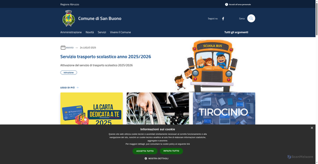 Security scan screenshot of https://www.comune.sanbuono.ch.it/it