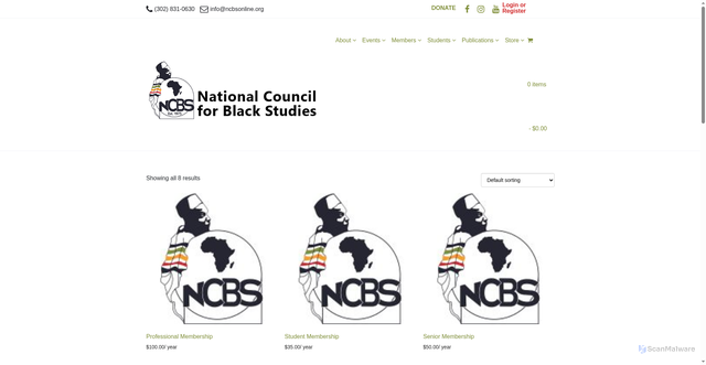 Security scan screenshot of https://ncbsonline.org/product-category/memberships/