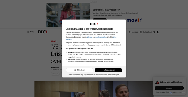 Security scan screenshot of https://www.nrc.nl/nieuws/2025/11/25/vs-functionaris-dan-driscoll-afgereisd-naar-abu-dhabi-voor-overleg-rusland-en-oekraine-a4913532