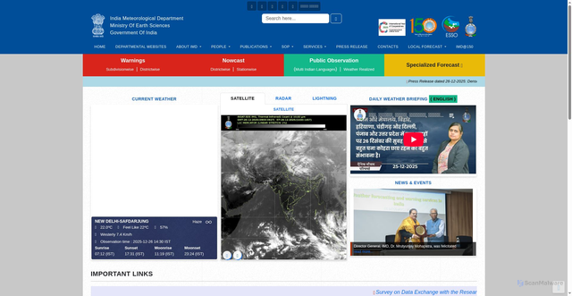 Security scan screenshot of https://mausam.imd.gov.in/