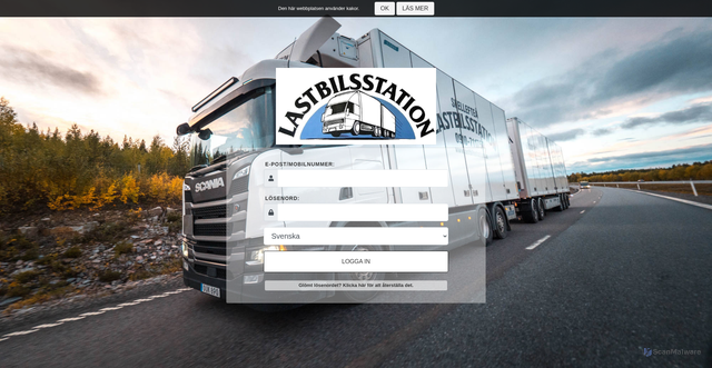 Security scan screenshot of https://boka.lastbilsstation.se/