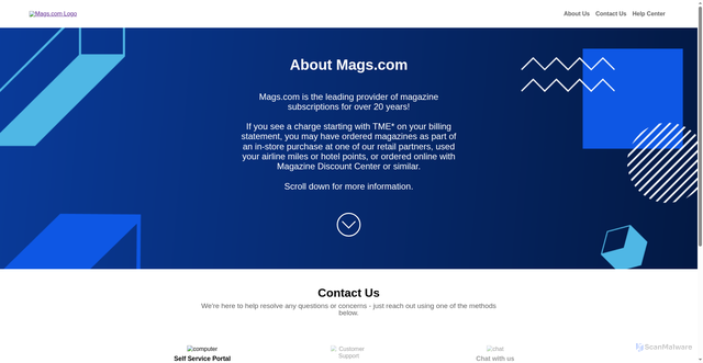 Security scan screenshot of https://mags.com