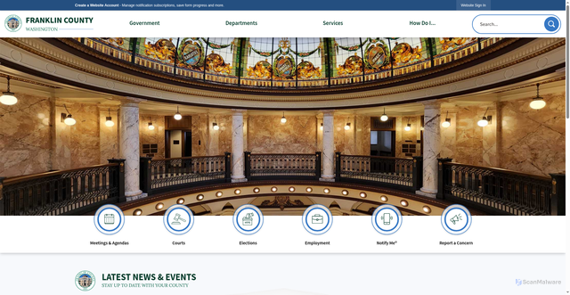 Security scan screenshot of https://franklincountywa.gov/