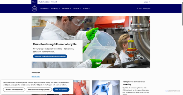 Security scan screenshot of https://www.kth.se/