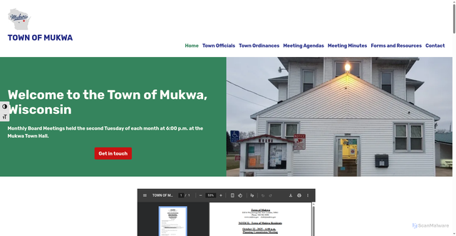 Security scan screenshot of https://mukwa.gov/