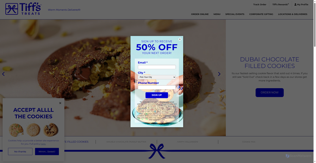 Security scan screenshot of https://www.cookiedelivery.com/