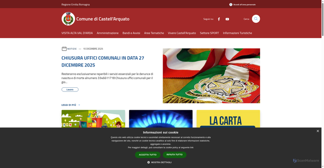 Security scan screenshot of https://comune.castellarquato.pc.it/it
