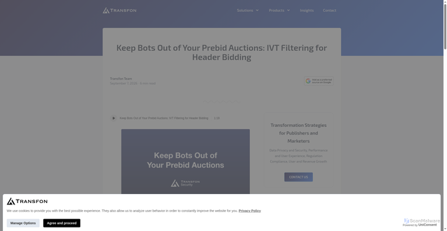 Security scan screenshot of https://transfon-web.pages.dev/blog/prebid-ivt-filter-for-publishers