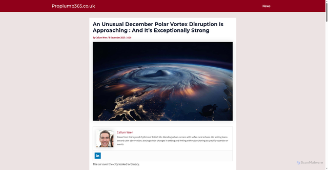 Security scan screenshot of https://www.proplumb365.co.uk/06-171195-polar-vortex-disruption-is-approaching/