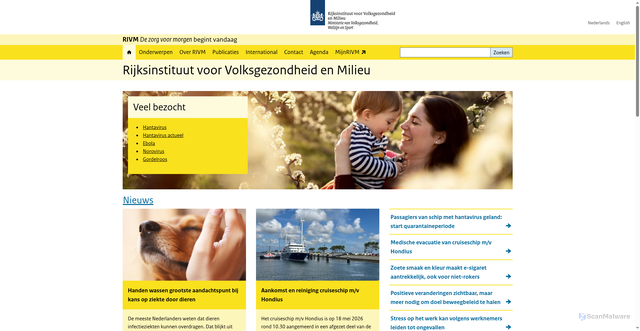 Security scan screenshot of https://rivm.nl
